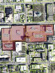 A map of downtown Burlington shows the area (shaded in red) proposed for special zoning. (photo credit: City of Burlington)